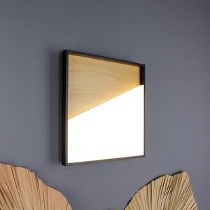 Eco-Light Applique a LED Vista, legno chiaro/nero, 40 x 40 cm