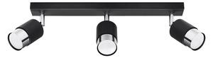 Lampada da soffitto NERO 3 nero/cromo 3xGU10 10W acciaio 18x5x45cm Sollux Lighting