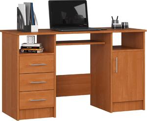 Scrivania ANA in colore rovere 124 cm sostenibile e elegante con ripiano estraibile per tastiera