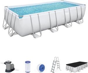 BESTWAY 56465 Power Steel Piscina eckig Filtro Leiter Copertura 549x274x122cm