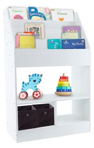 Libreria Montessori per Bambini 63x30x100 cm 4 Ripiani in MDF e Truciolato Bianca