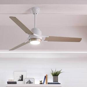 KICHLER Ventilatore da soffitto LED Zeus bianco-argento