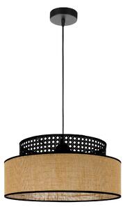 FKL DESIGN Home Deco Lampada a sospensione Nero Marrone Lampada a sospensione della serie BE110-H-SB2 (Nero, Marrone)