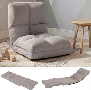 Poltrona da terra HWC-N45, poltrona letto pieghevole poltrona funzionale, funzione letto pieghevole struttura in acciaio velluto ~ grigio chiaro