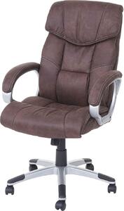 Sedia da ufficio HWC-A71, sedia direzionale girevole da scrivania, tessuto/tessuto, ~ pelle scamosciata aspetto vintage marrone