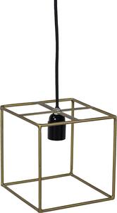 Lampada a sospensione quadrata in ferro - ottone