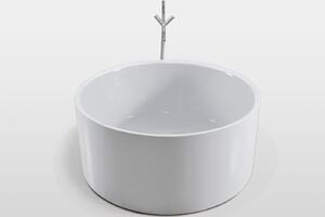 Vasca da bagno freestanding tonda diametro 134cm con rubinetto a colonna – Crystal