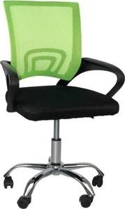 Sedia da ufficio ergonomica - Con rotelle - Lino - Per adulti - Nero/verde - Regolabile in altezza