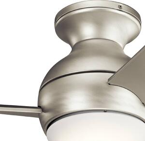 KICHLER Ventilatore da soffitto LED Sola, IP23 nichel