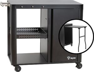 Carrello per barbecue BBQ-Toro 95 x 50 x 80 cm, nero Tavolo per barbecue con ampia superficie di lavoro, tavolo di servizio per barbecue