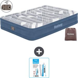 Materasso gonfiabile Bestway - 2 persone - 152 x 203 x 36 cm - Blu - Accessori inclusi