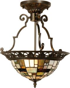 Clayre & Eef Lampada da soffitto Tiffany Ø 37x41 cm Marrone Beige Metallo
