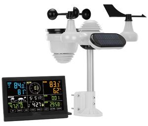 Stazione meteo 7 in 1 Stazione meteo wireless - sensore esterno - display a colori da 7,5" - orologio atomico RCC - direzione del vento - velocità del vento - pressione dell'aria - temperatura interna/esterna - umidità - fasi lunari