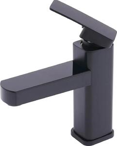 Rubinetteria digitale per bagno - Miscelatore lavabo - Indicatore di temperatura a LED - Montaggio su piano - Acciaio inossidabile - Design moderno - Nero