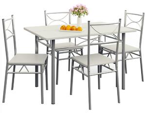 Set da pranzo PAUL, 5 pezzi, bianco vellutato