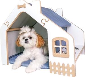 Create for you® – cuccia per cani o gatti, 2 ciotole in metallo – Blu