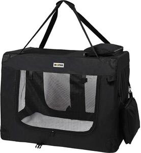 Trasportino pieghevole per cani Mucola Trasportino per gatti Trasportino beige per cani Trasportino da viaggio con coperta e maniglie - XL - 82 x 58 x 58 cm