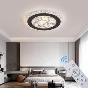 Plafoniera LED dimmerabile con telecomando, a variazione continua 3000-7000 K, a risparmio energetico e durevole, dal design moderno in bianco o nero, ideale per soggiorno, camera da letto e cucina (253-YX-BL)