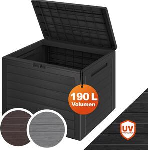 CASARIA® Baule da Giardino Lille 190 L Effetto Legno Orgenizer Box Giocattoli 78x44x55cm Multibox Impermeabile Esterni