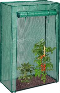 3 serre per pomodori, giardino, balcone, serra in plastica per pomodori, HBT 150x100x50 cm, acciaio e pellicola in PE, verde