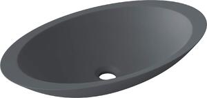 Doporro Lavabo da Appoggio, Lavandino Bagno 59.3x35.1x10.7cm, Lavabo da Minerale Fuso Colossum802, Antracite Opaco