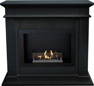 Caminetto a etanolo Xaralyn - Elda BRI-MDB - legno nero - riscaldamento 1,5 kW - caminetto da incasso incluso - caminetto decorativo