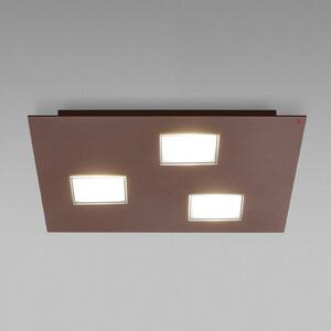 Fabbian Plafoniera LED Quarter a tre luci marrone