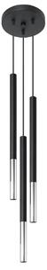 Lampada a sospensione MOZAICA 3P nero/cromo 3xG9 8W acciaio 90x20x20cm Sollux Lighting