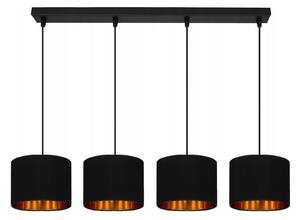 Lampada da soffitto nera lampada lampada velour vintage moderna E27 lampada di design a 4 luci N230-H4-S