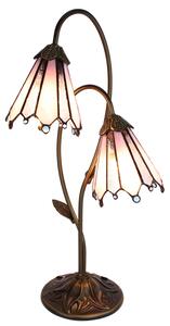 Clayre & Eef Lampada da tavolo Tiffany 61 cm Marrone Rosa Poliresina