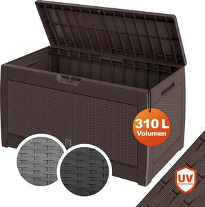 CASARIA® Baule da Giardino 310L Box Portacuscini 119x48x60cm 4 Rotelle Multibox 3 Maniglie Contenitore Richiudibile
