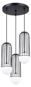 Lampada a sospensione BRINA 3P nero 3xG9 8W acciaio 115x34x34cm Sollux Lighting