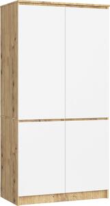 Akord Armadio 4 Ante In Rovere/Bianco 90X51X180 Cm