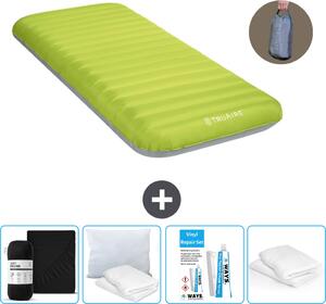Materassino da campeggio Intex - 1 persona - 76 x 191 x 17 cm - Verde - Comprensivo di pompa - lenzuolo di montaggio - bacio - set di riparazione en cuscino di protezione
