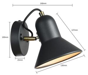Faretto da parete ASTAMA 1xE27/40W/230V nero/ottone