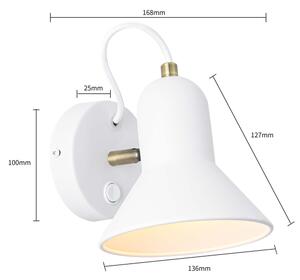 Faretto da parete ASTAMA 1xE27/40W/230V bianco/ottone