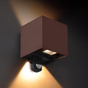Brilagi - Applique LED da esterno con sensore CUBE LED/6W/230V marrone IP65