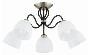 Lampadario a plafone ARIEL 5xE27/15W/230V ottone/nero