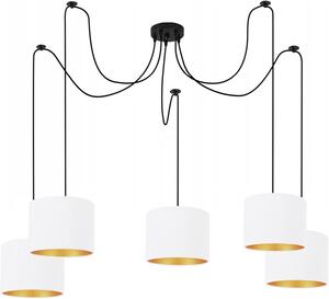 Lampada da soffitto bianca lampada lampada velour vintage moderna E27 lampada di design a 5 fiamme N230-P5-W
