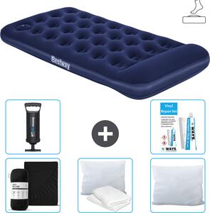 Materasso gonfiabile Bestway - 1 persona - 99 x 188 x 28 cm - Blu - Accessori inclusi