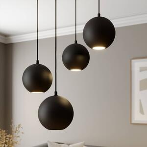 Lampada a sospensione Midway, nera, 4 luci, Ø 35 cm, GU10 Midway HELAM, Nero, Soggiorno / Sala da pranzo, Metallo, Moderno