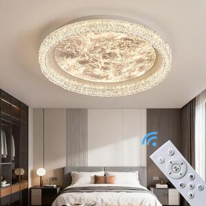 Plafoniera LED dimmerabile con telecomando, a variazione continua 3000-7000 K, a risparmio energetico e durevole, dal design moderno in bianco o nero, ideale per soggiorno, camera da letto e cucina (251-YX-WH)