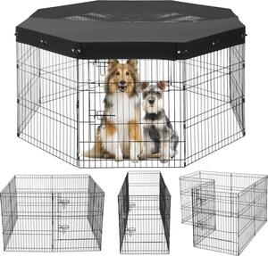 Pista per cuccioli - Recinto per cuccioli - Recinto per animali con coperchio - 76x61 cm - Design adatto ai cani - Soggiorno sicuro per cuccioli
