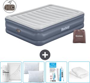 Materasso gonfiabile Bestway - 2 persone - 152 x 203 x 51 cm - Grigio - Accessori inclusi