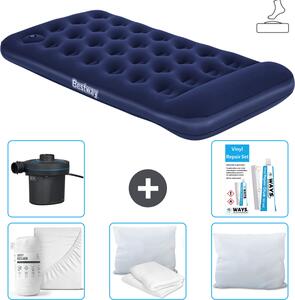 Materasso gonfiabile Bestway - 1 persona - 99 x 188 x 28 cm - Blu - Accessori inclusi