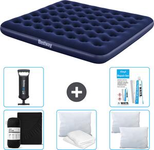 Materasso gonfiabile Bestway - 2 persone - 183 x 203 x 22 cm - Blu - Accessori inclusi