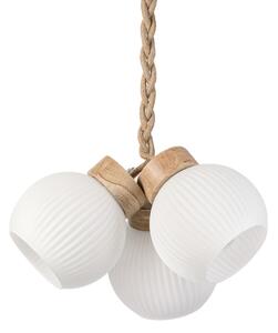 Lampadario sospeso con cavo LOOMIS 3xE27/15W/230V 83 cm beige/rovere