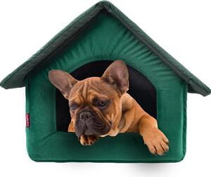 Elegante grotta per cani, cuccia per cani | dimensioni XL: 44 x 55 x 43 cm | colore: velluto verde | casa per cani di taglia media e grande | casa per gatti, grotta per gatti