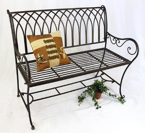 DanDiBo panchina da giardino in metallo resistente alle intemperie marrone 110 cm panchina da parco Romina panca a 2 posti panca per albero seduta