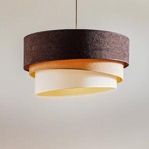 Duolla Lampada a sospensione Devon, marrone/beige/ecru/oro Ø45cm